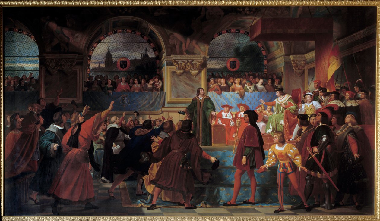 El rey Luis XII proclamado padre del pueblo en los Estados Generales de Tours el 14 de mayo de 1506. Este título se le otorga porque redujo el tamaño del impuesto pagado por los plebeyos de Jean Louis Bezard