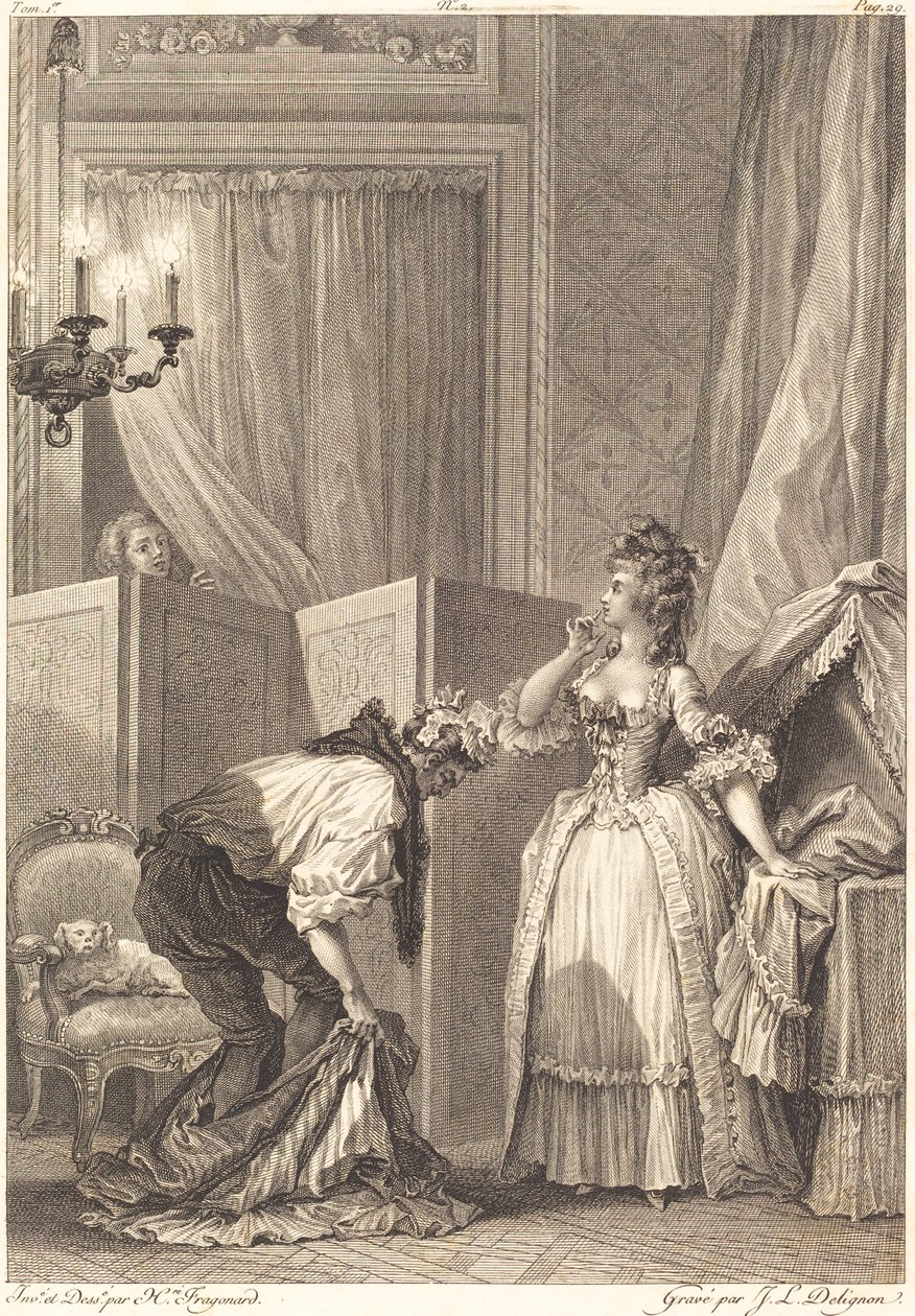 El cornudo golpeado y contento de Jean Louis Delignon and Antoine Jean Duclos after Jean Honoré Fragonard