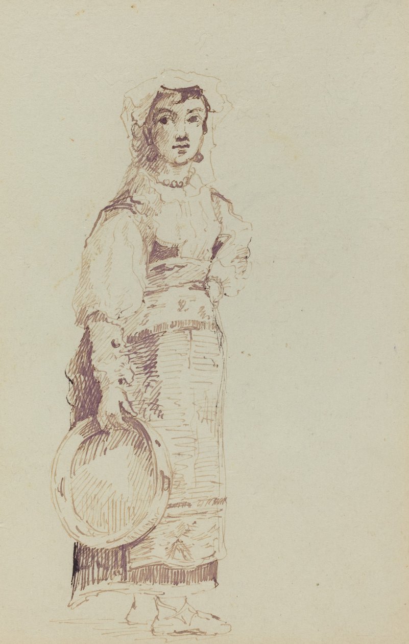 Mujer con pandereta de Jean Louis Ernest Meissonier