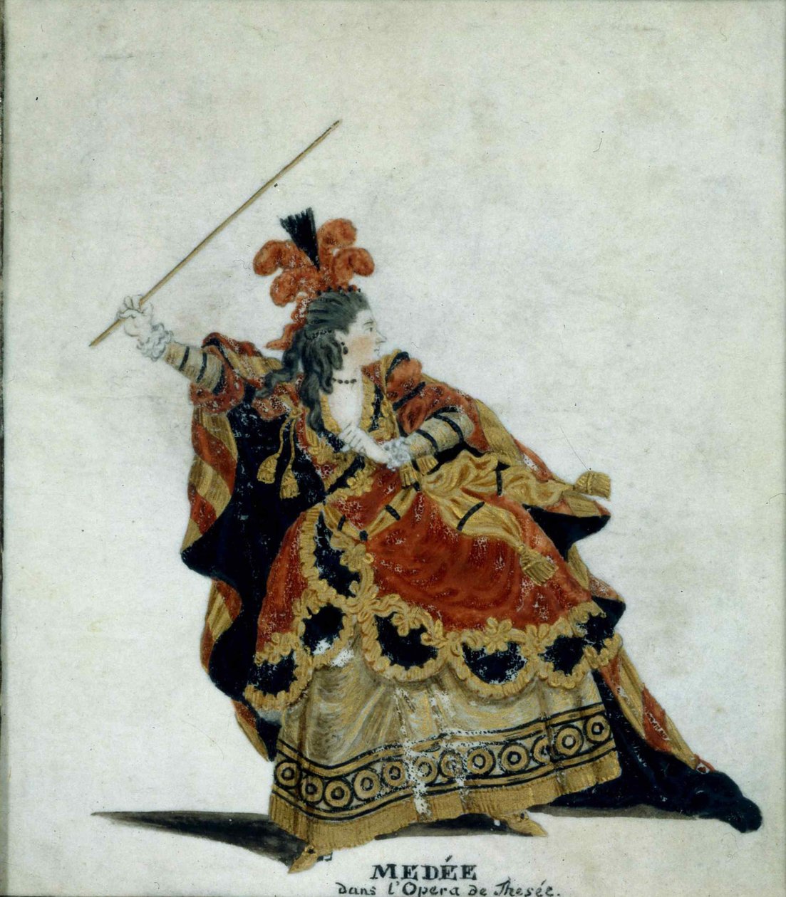 Médée. Diseño de vestuario para la ópera Thésée de Jean-Baptiste Lully, 1770-1778 de Jean Louis Fesch