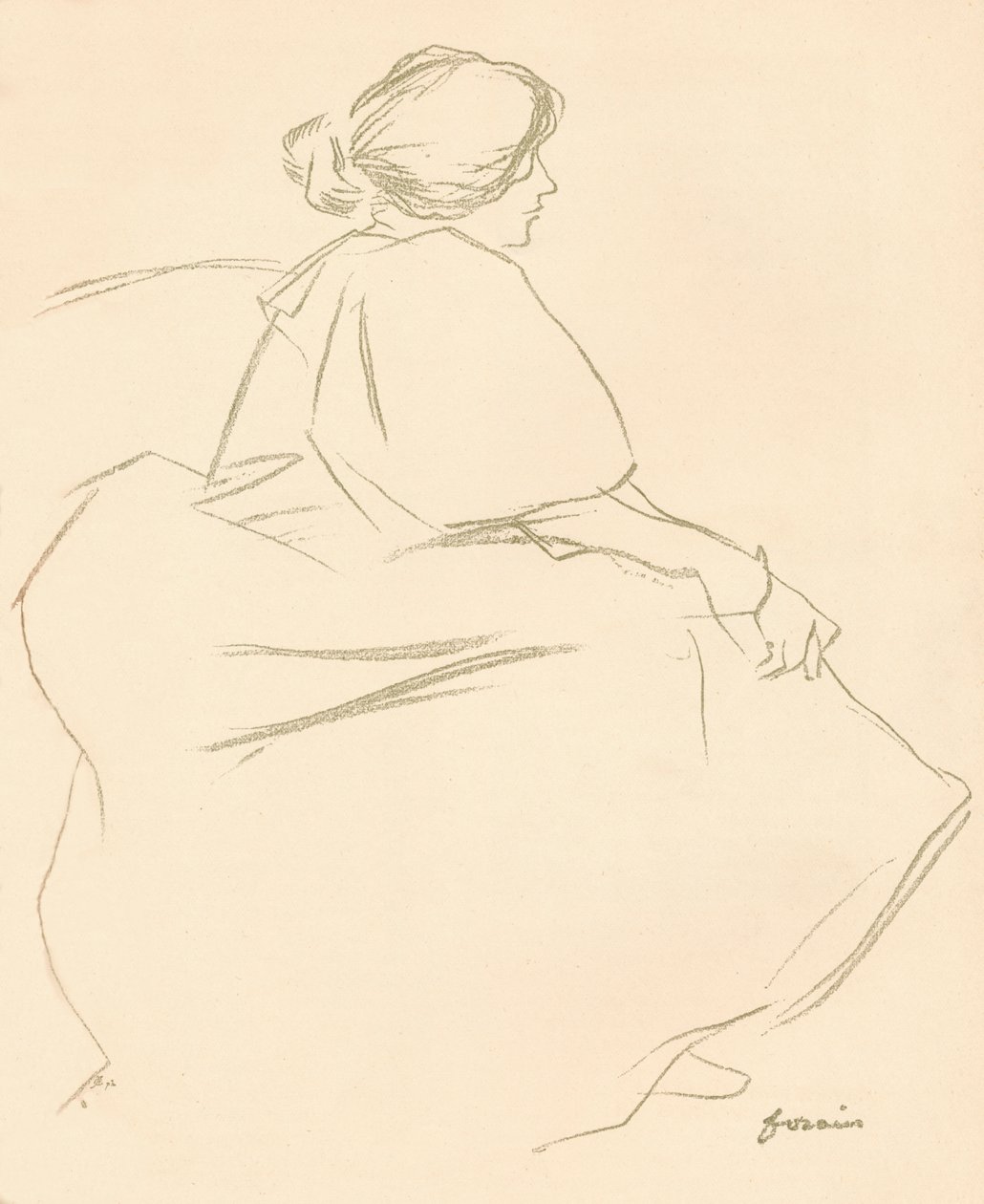 Un estudio en crayón, c. 1872-1898, 1898 de Jean Louis Forain