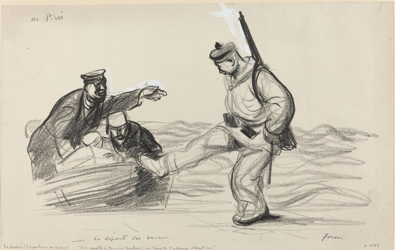 Au Piree. -La salida de los boches. de Jean Louis Forain