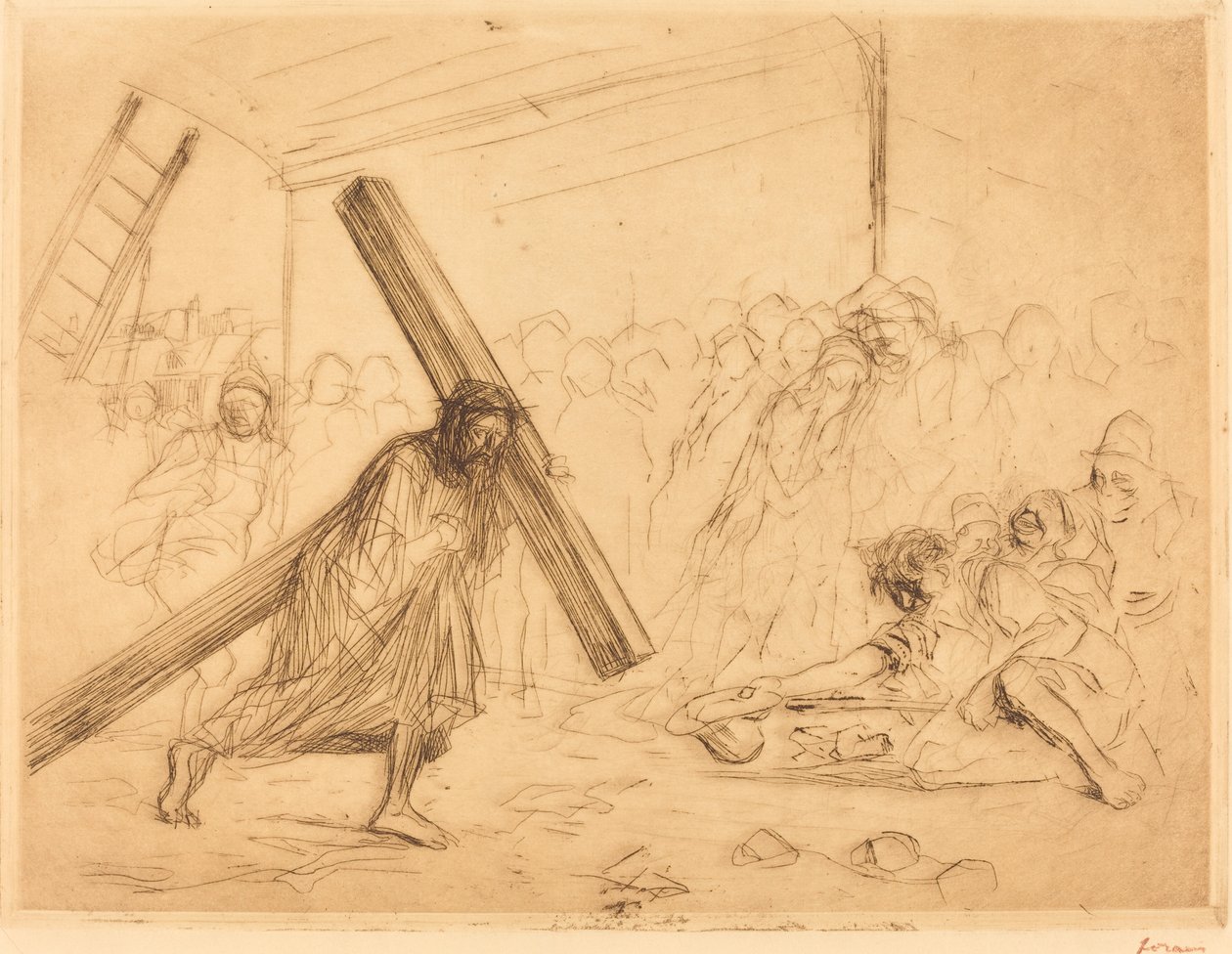 Cristo llevando la cruz (cuarta placa) de Jean Louis Forain