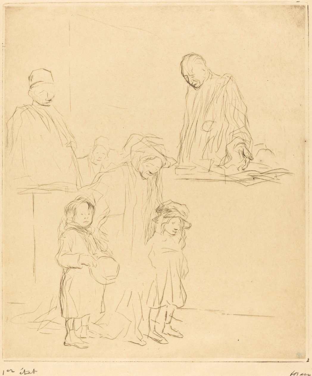Saliendo de la audiencia (primera placa) de Jean Louis Forain