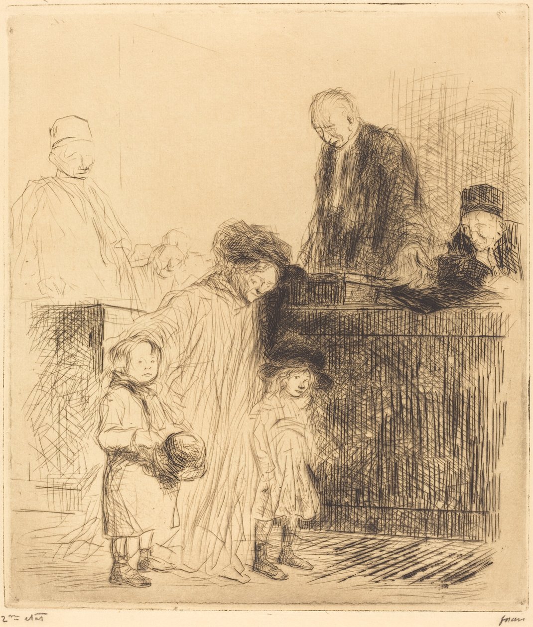 Saliendo de la audiencia (primera placa) de Jean Louis Forain