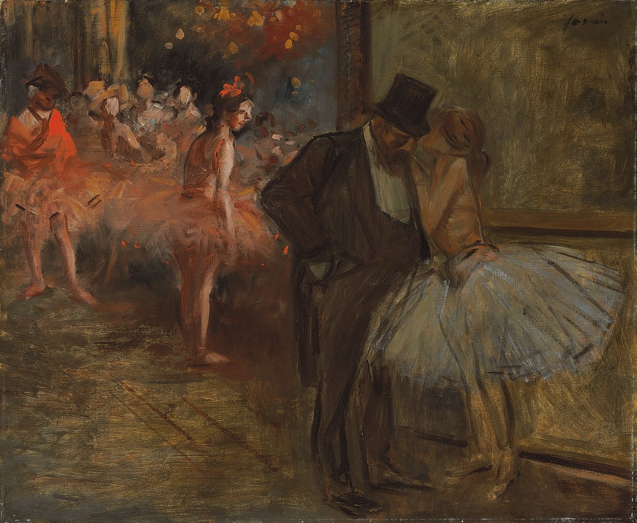Bailarina y abonado, en la ópera, c.1905 de Jean Louis Forain