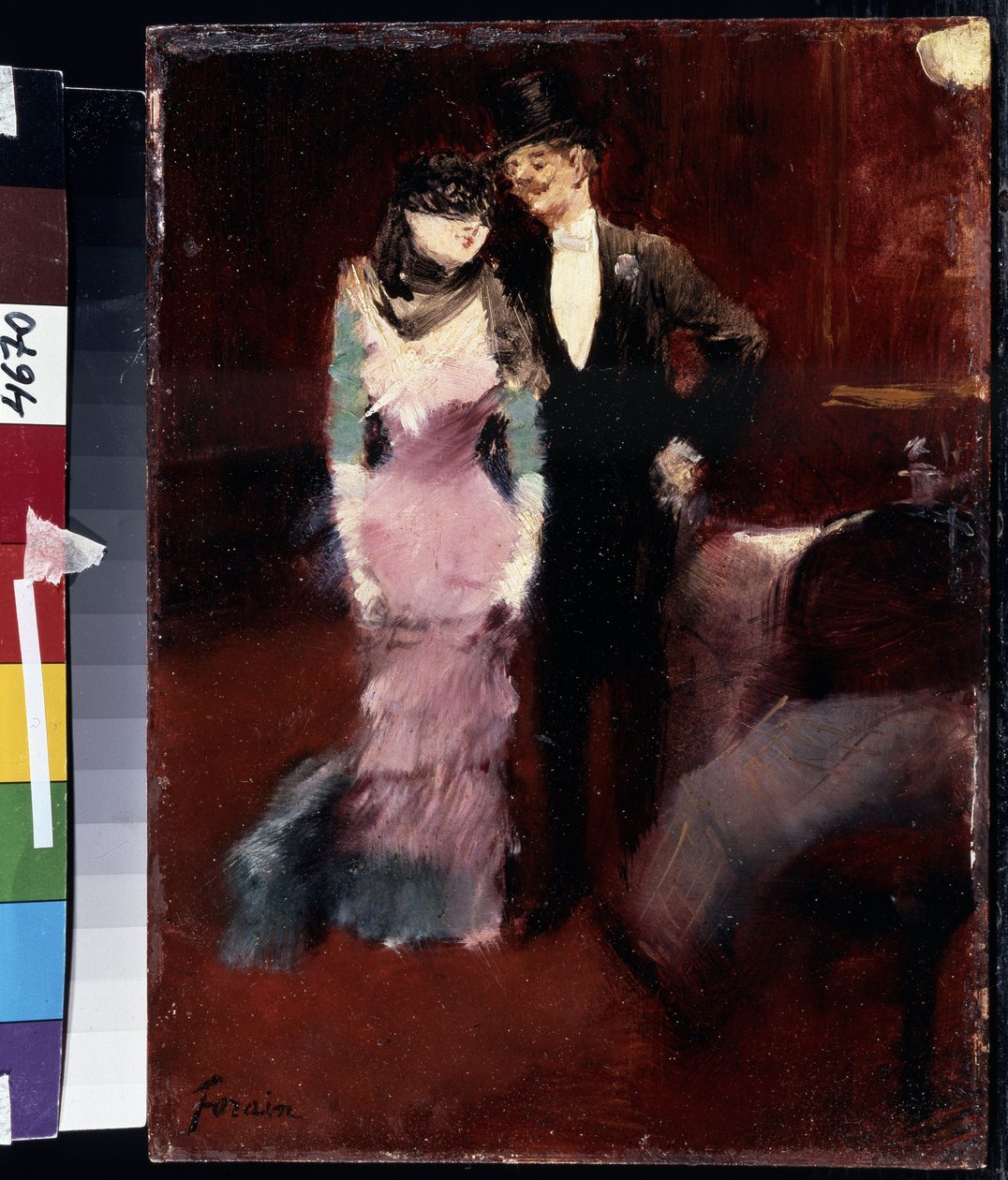 Salida de un baile de máscaras en la Ópera de París. Pintura de Jean-Louis Forain (Jean Louis Forain de Jean Louis Forain