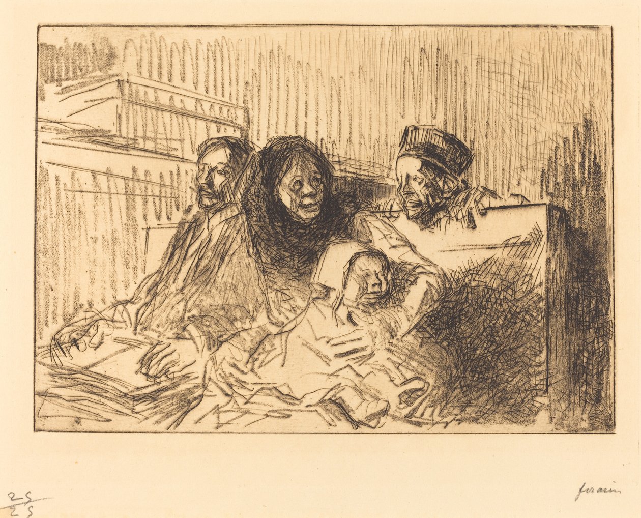 Evidencia en la Audiencia (segunda placa) de Jean Louis Forain