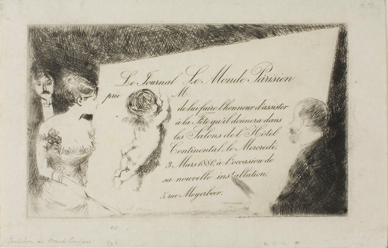 Invitación del periódico "Le Monde Parisien". de Jean Louis Forain