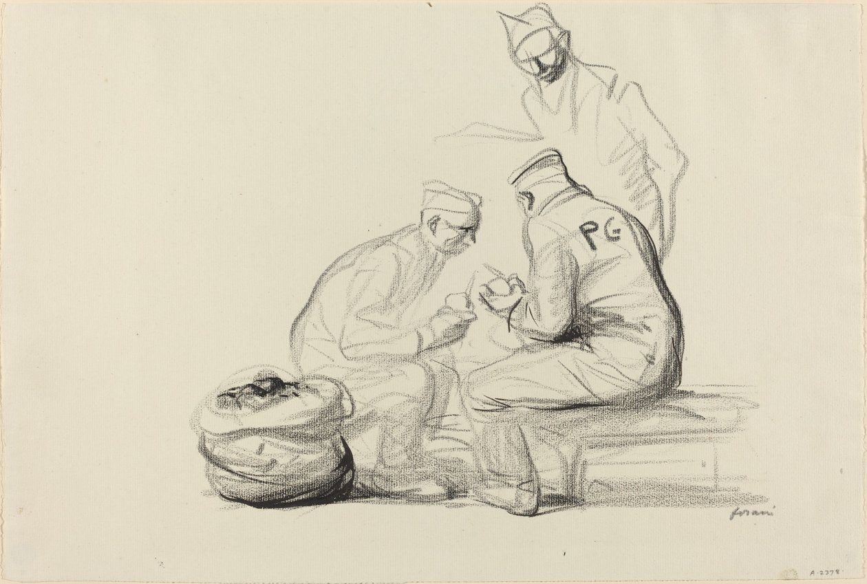Poilu y prisioneros alemanes de Jean Louis Forain