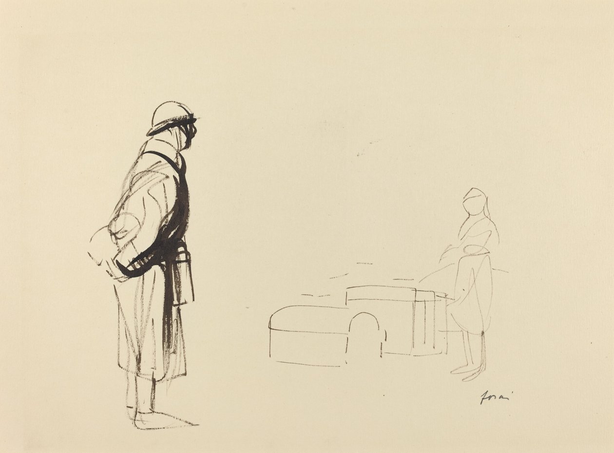 Poilu y enfermera, c. 1914-1919 de Jean Louis Forain