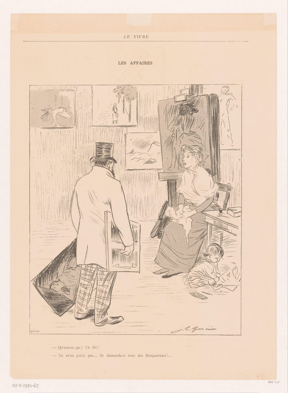 Schildersfamilie en el taller
Les affaires (título en el objeto) de Jean Louis Forain