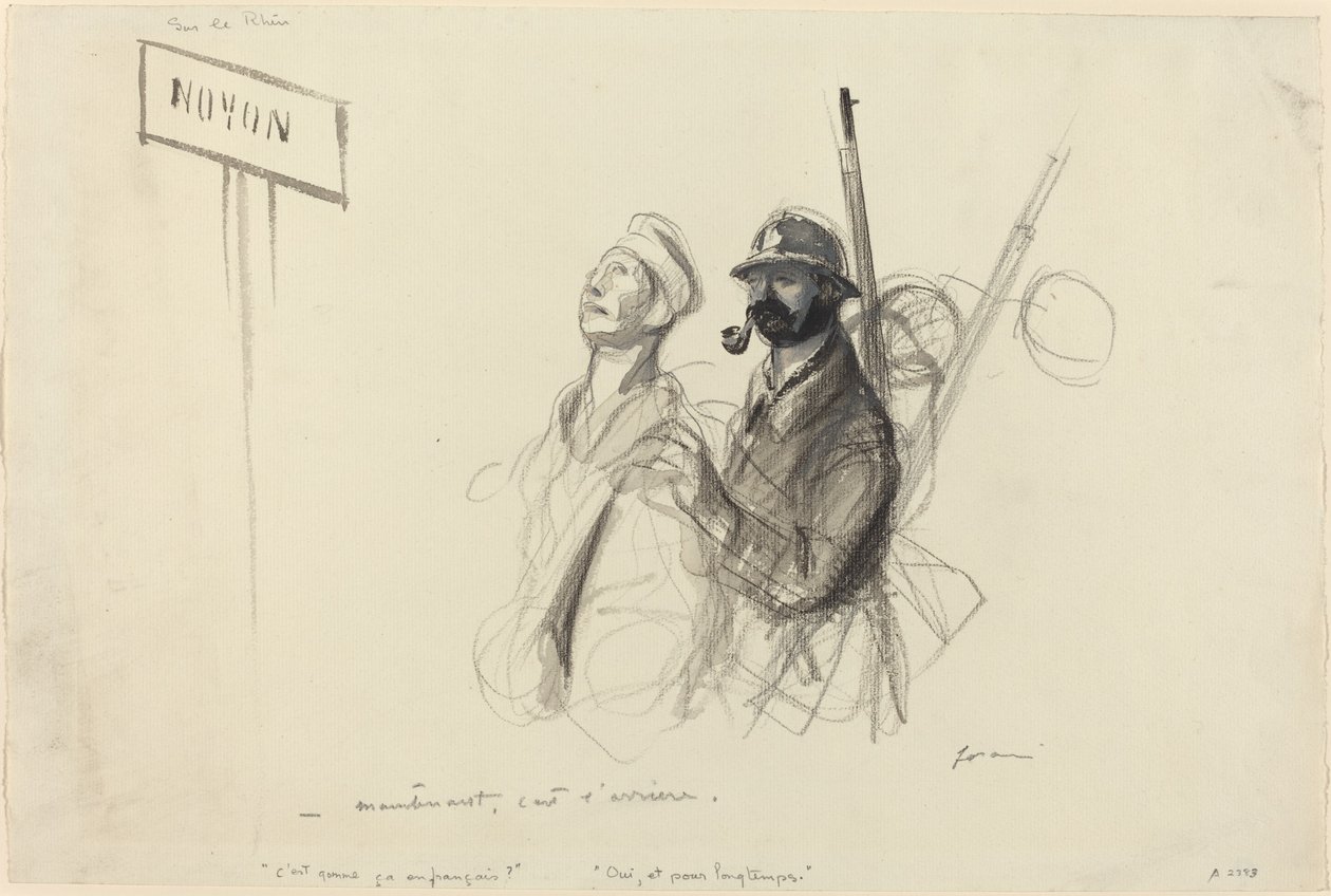 En el Rin. - ahora es la retaguardia, probablemente 1918 de Jean Louis Forain