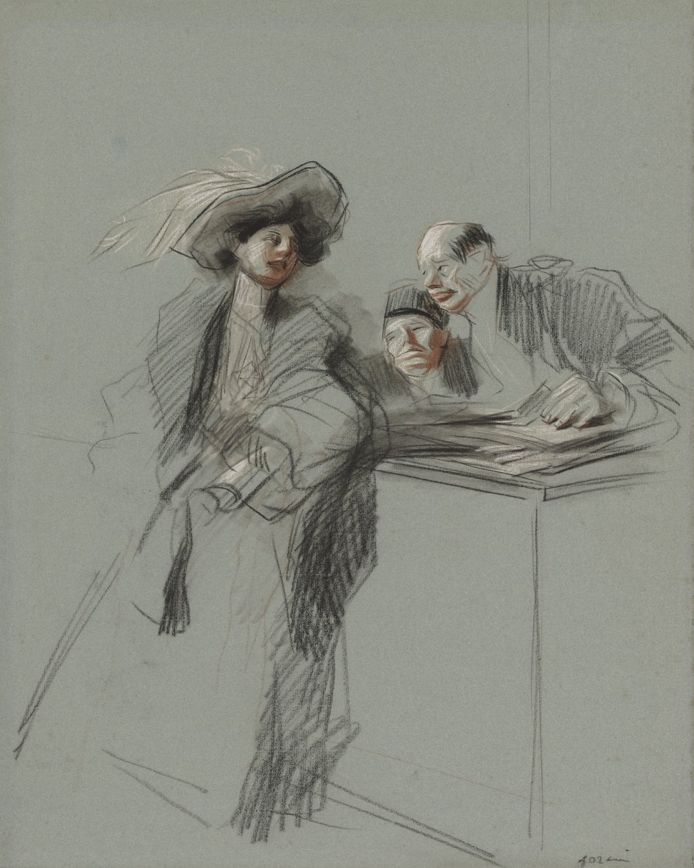 El Cliente, cuarto trimestre 1800s o primer tercio 1900s de Jean Louis Forain