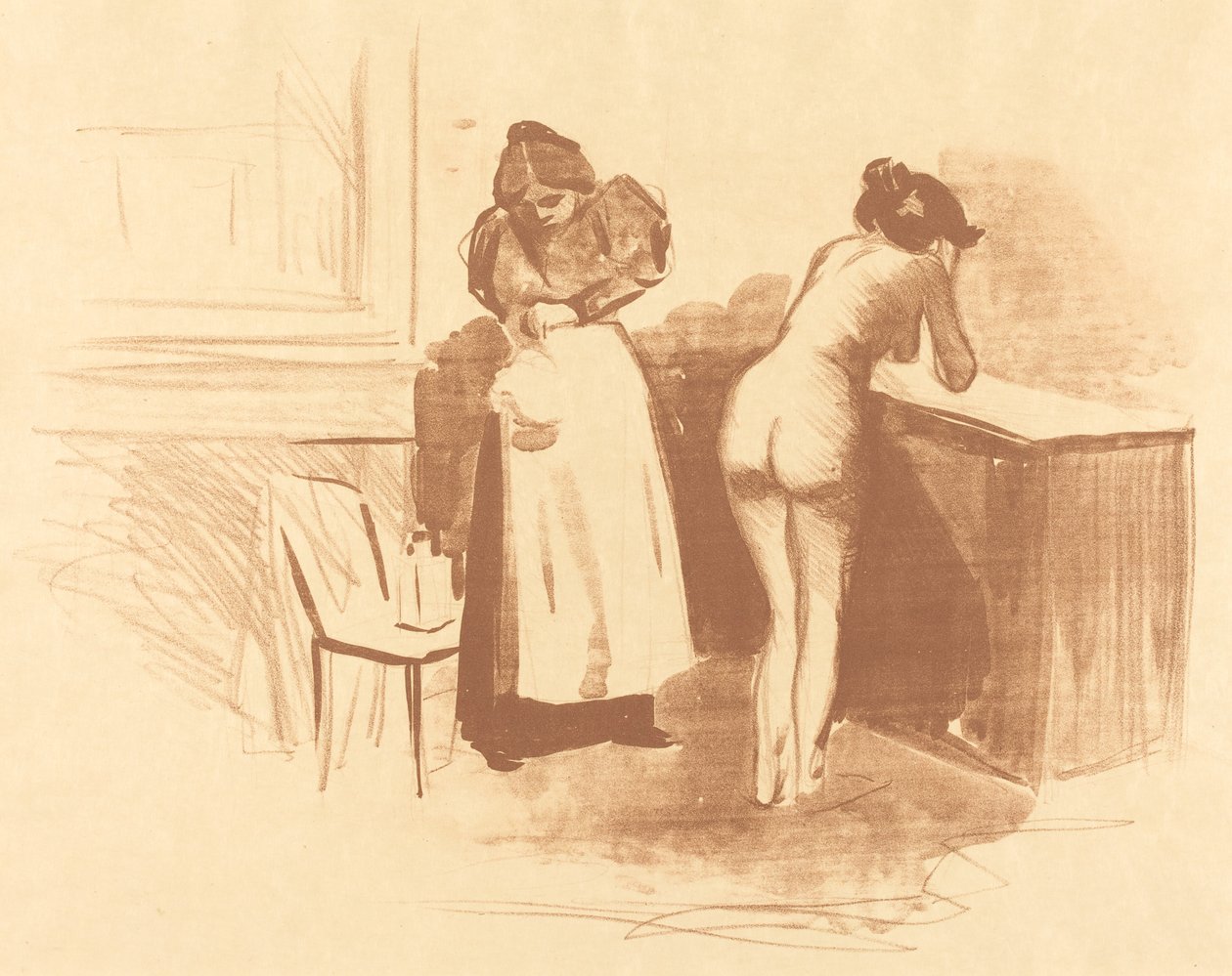 El Masaje con Guante de Pelo Grueso de Jean Louis Forain