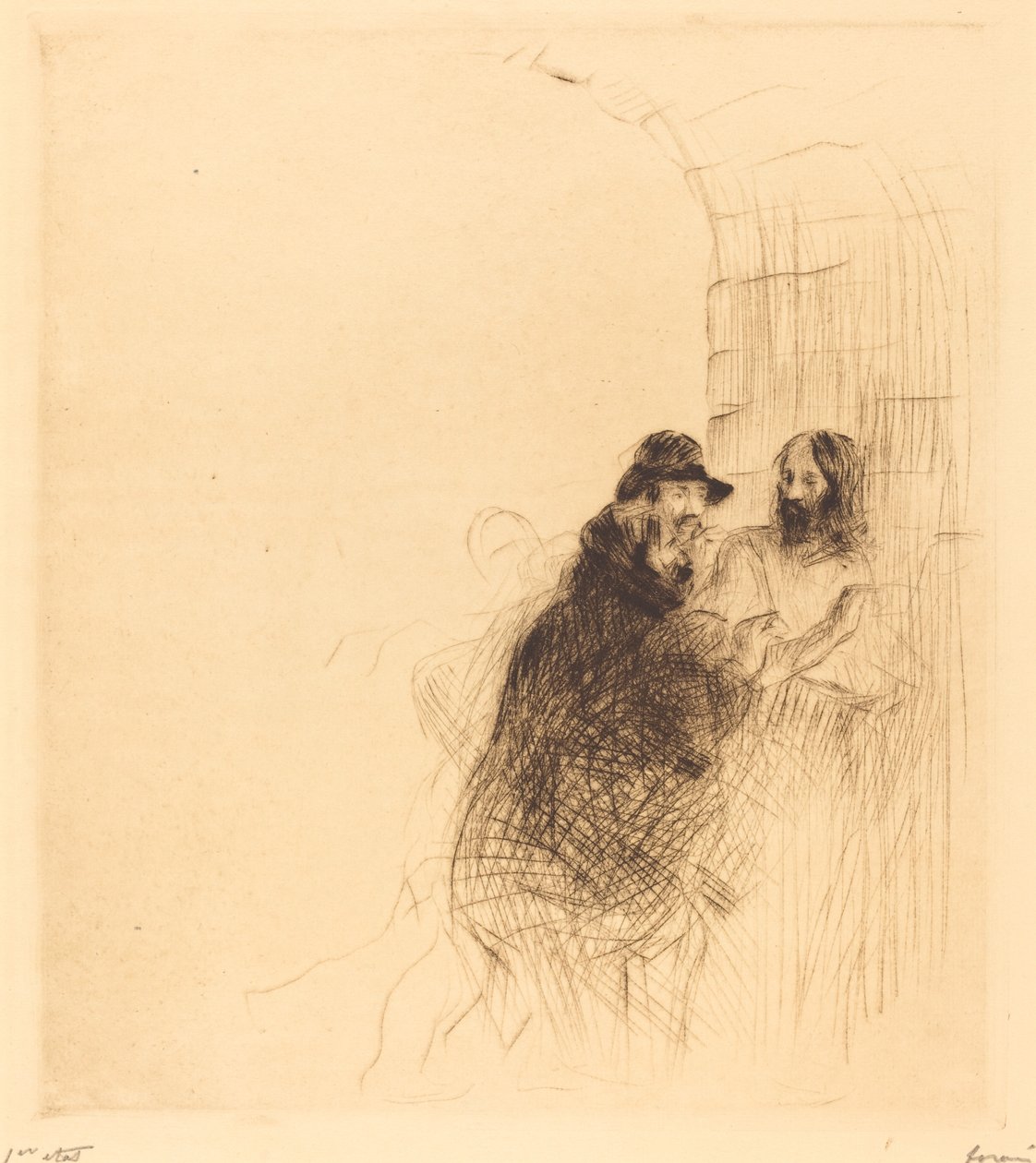 El Encuentro bajo el Arco (segunda placa) de Jean Louis Forain