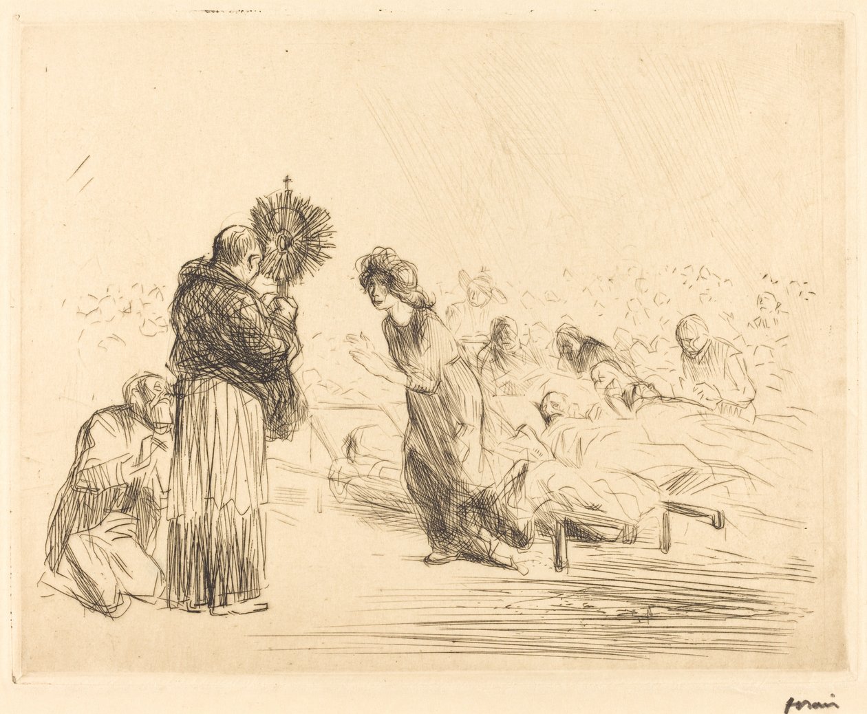 El milagro ante el Santísimo Sacramento (cuarta placa) de Jean Louis Forain