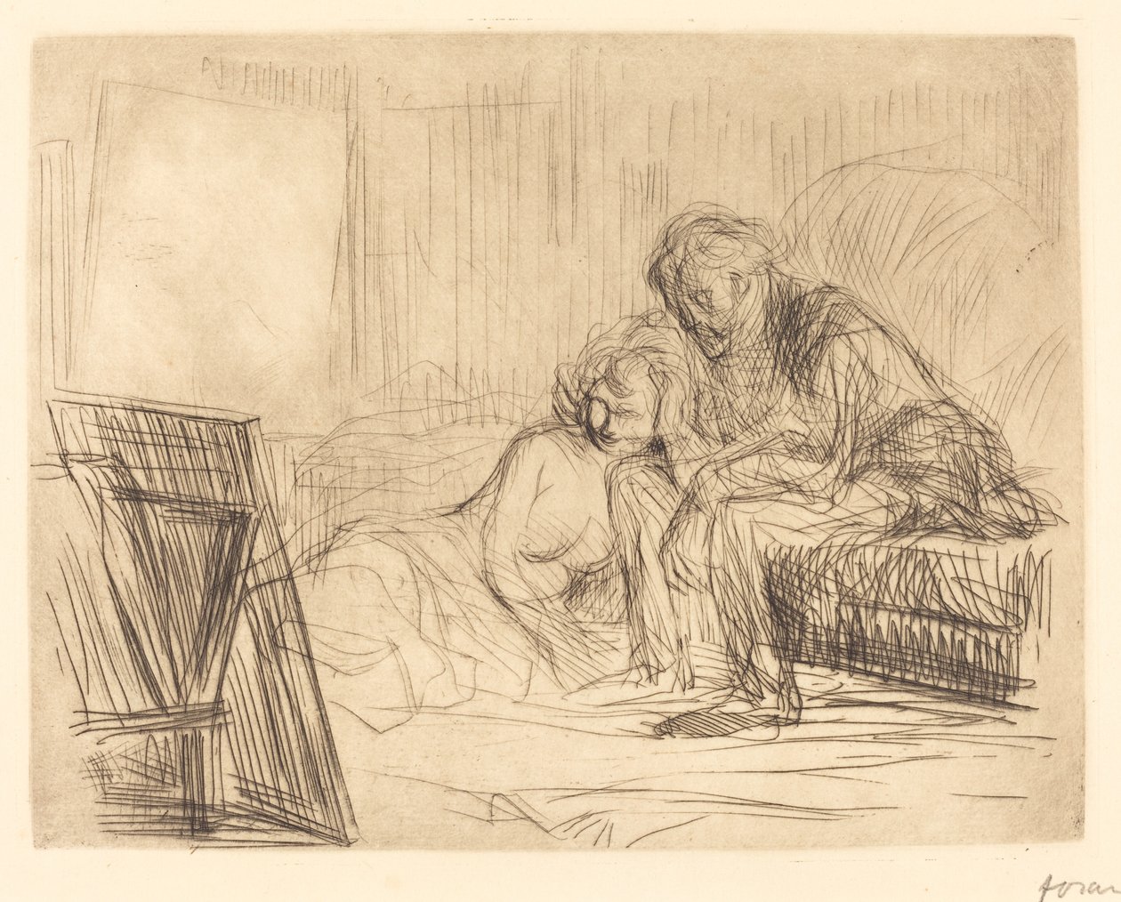 El descanso del modelo (primera placa) de Jean Louis Forain