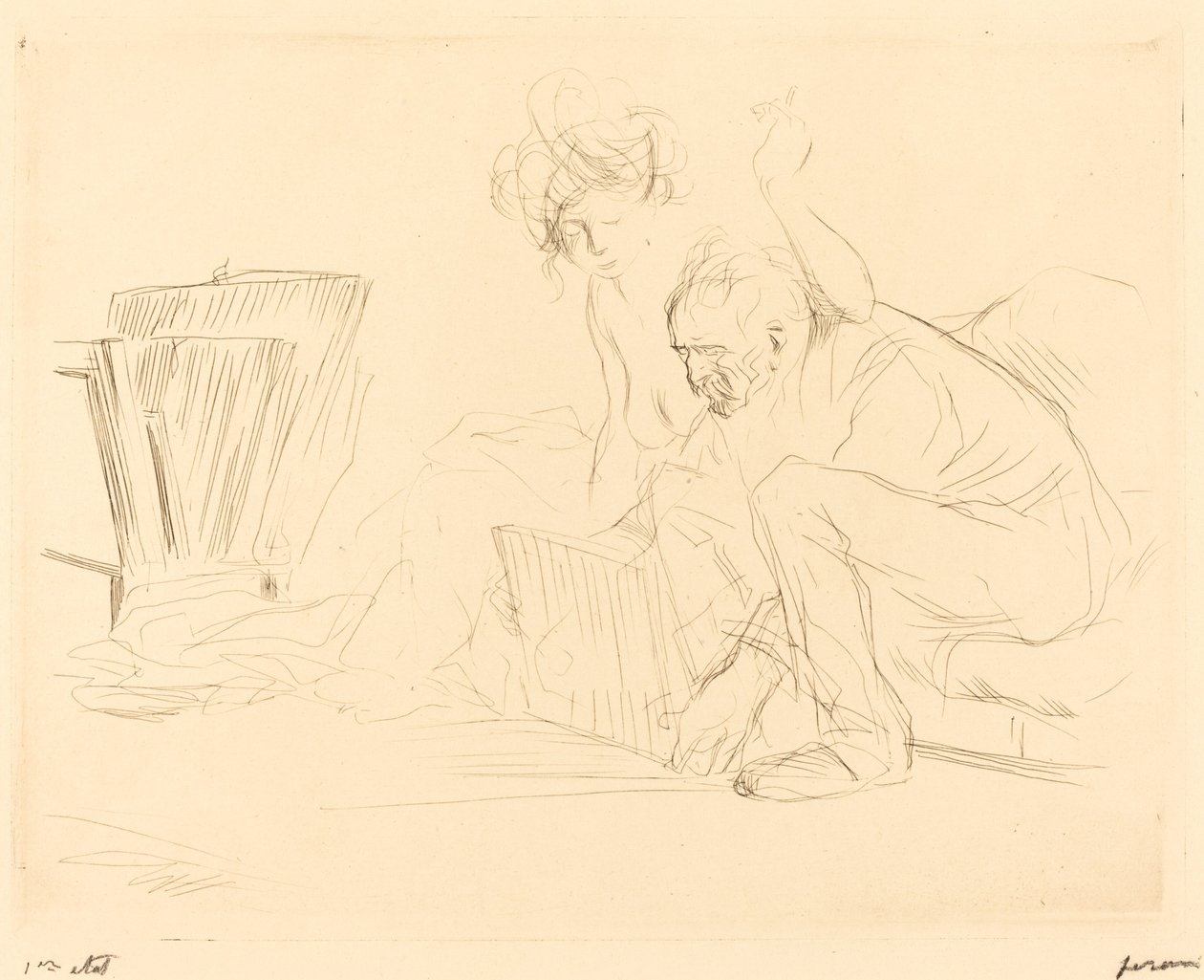 El descanso del modelo (segunda placa) de Jean Louis Forain