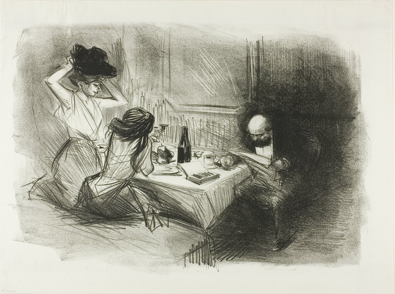 El comedor privado, quinta placa de Jean Louis Forain
