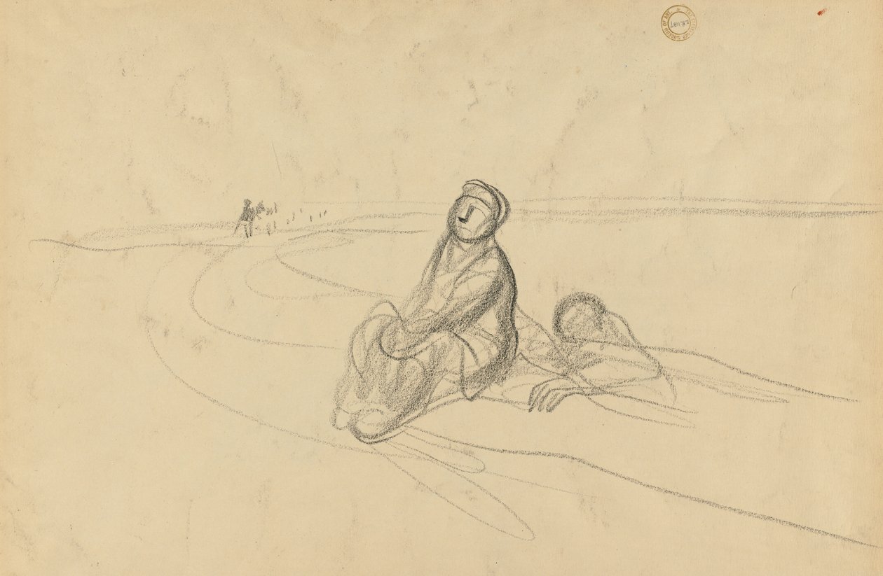 Dos figuras en un camino (verso) de Jean Louis Forain