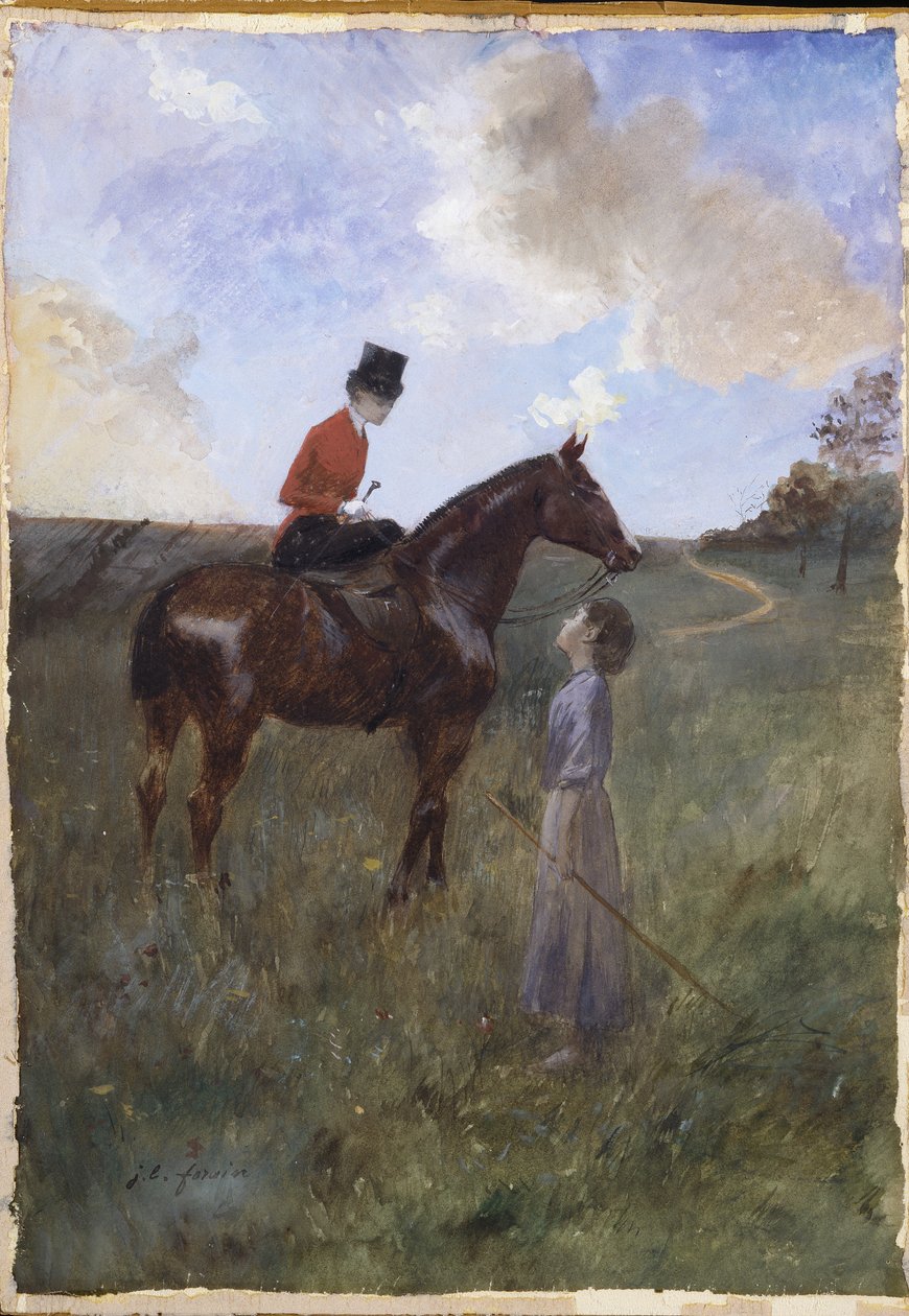 Mujer a caballo y pastora de Jean Louis Forain