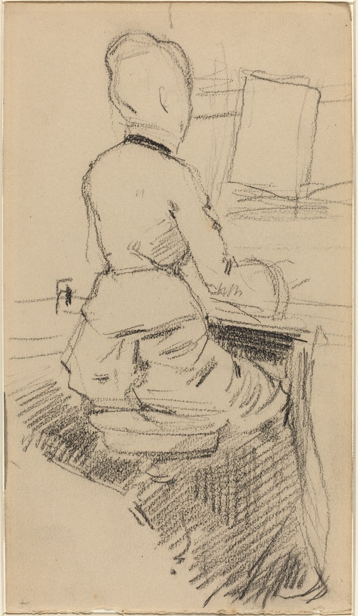 Joven Mujer Sentada al Piano (recto) de Jean Louis Forain