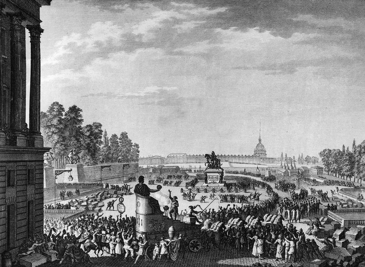 Revolución francesa: Primera celebración de la libertad con motivo de los suizos de Chateauvieux el 15 de abril de Jean Louis II (after) Prieur