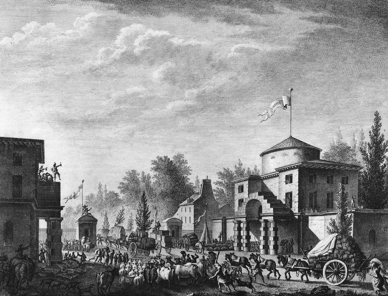 Revolución Francesa: Entrada libre de la barrera de París el 1 de mayo de Jean Louis II (after) Prieur