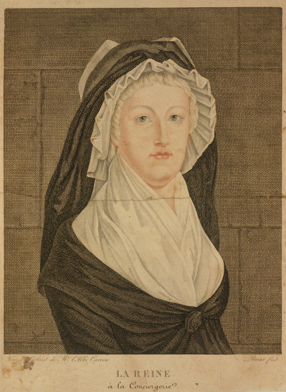 María Antonieta en la Conciergerie como Prisionera, 1793 de Jean Louis Prieur