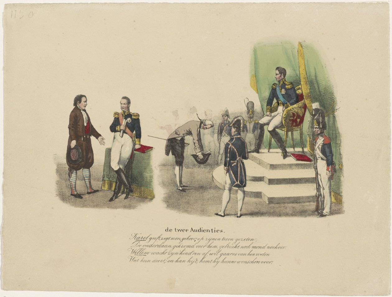 Audiencias de Guillermo I y Carlos X, 1827 las dos audiencias (título sobre el objeto) de Jean Louis Van Hemelryck (attributed to)