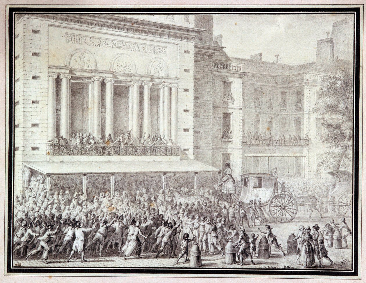 El pueblo cerrando las puertas de la Ópera: 12 de julio de Jean Louis the Younger Prieur