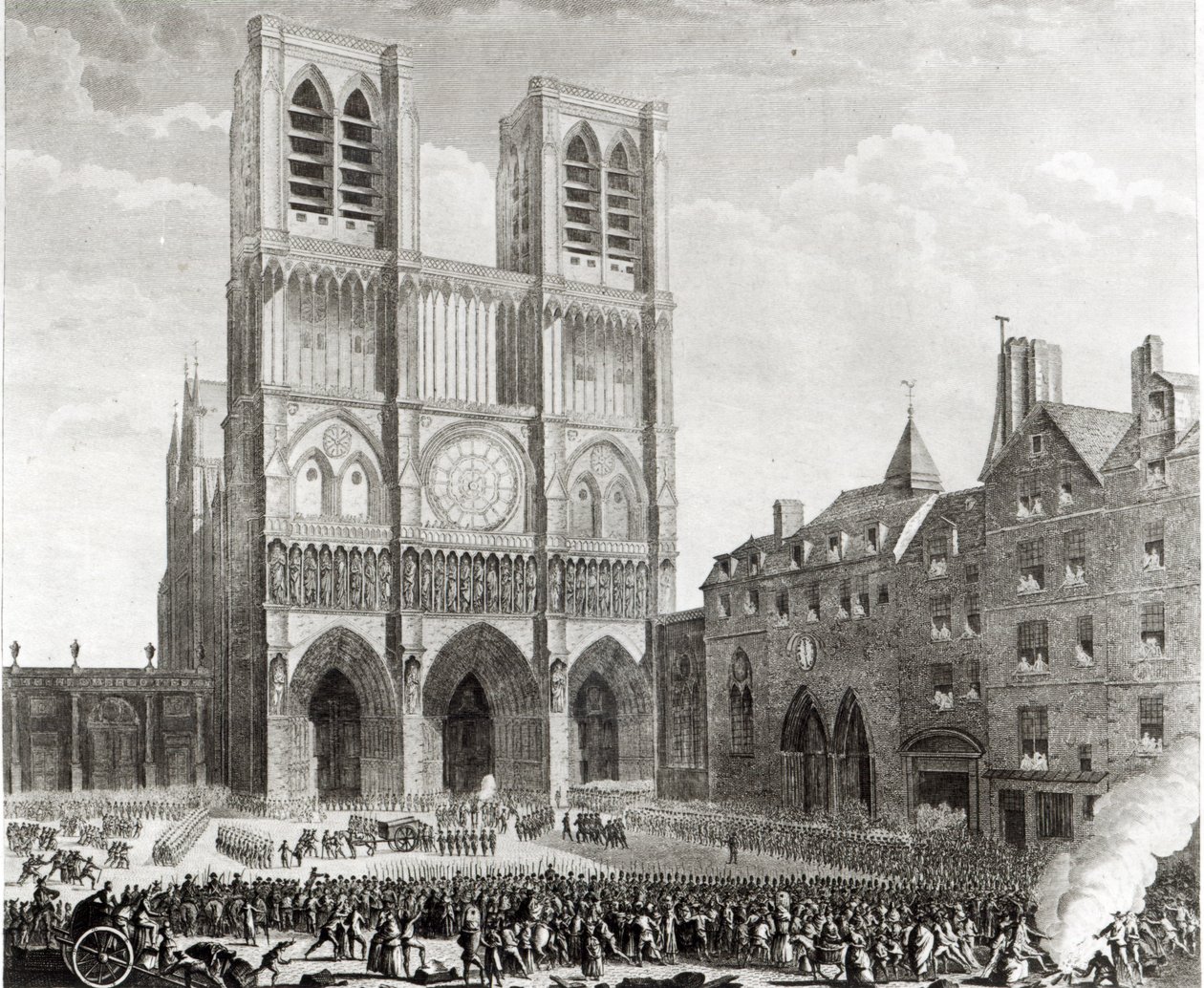 Thomas de Mahy (1744-90) Marqués de Favras haciendo enmiendas honorables ante Notre-Dame, grabado por Pierre Gabriel Berthault (1737-1831) 1790 de Jean Louis the Younger Prieur