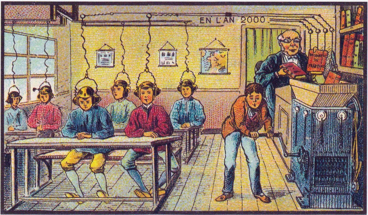 En la escuela. De la serie Visiones del año 2000 de Jean Marc Côté