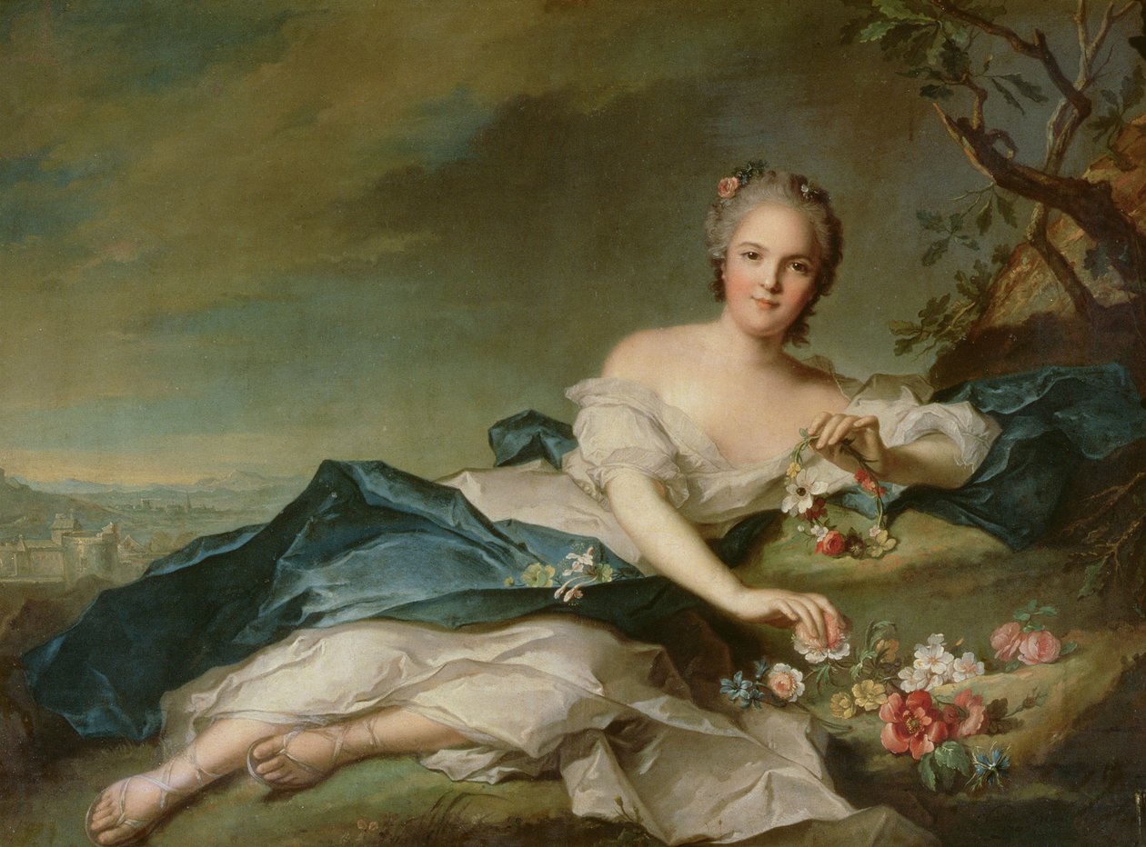 Enriqueta María de Francia (1606-69) como Flora, 1742 de Jean Marc Nattier