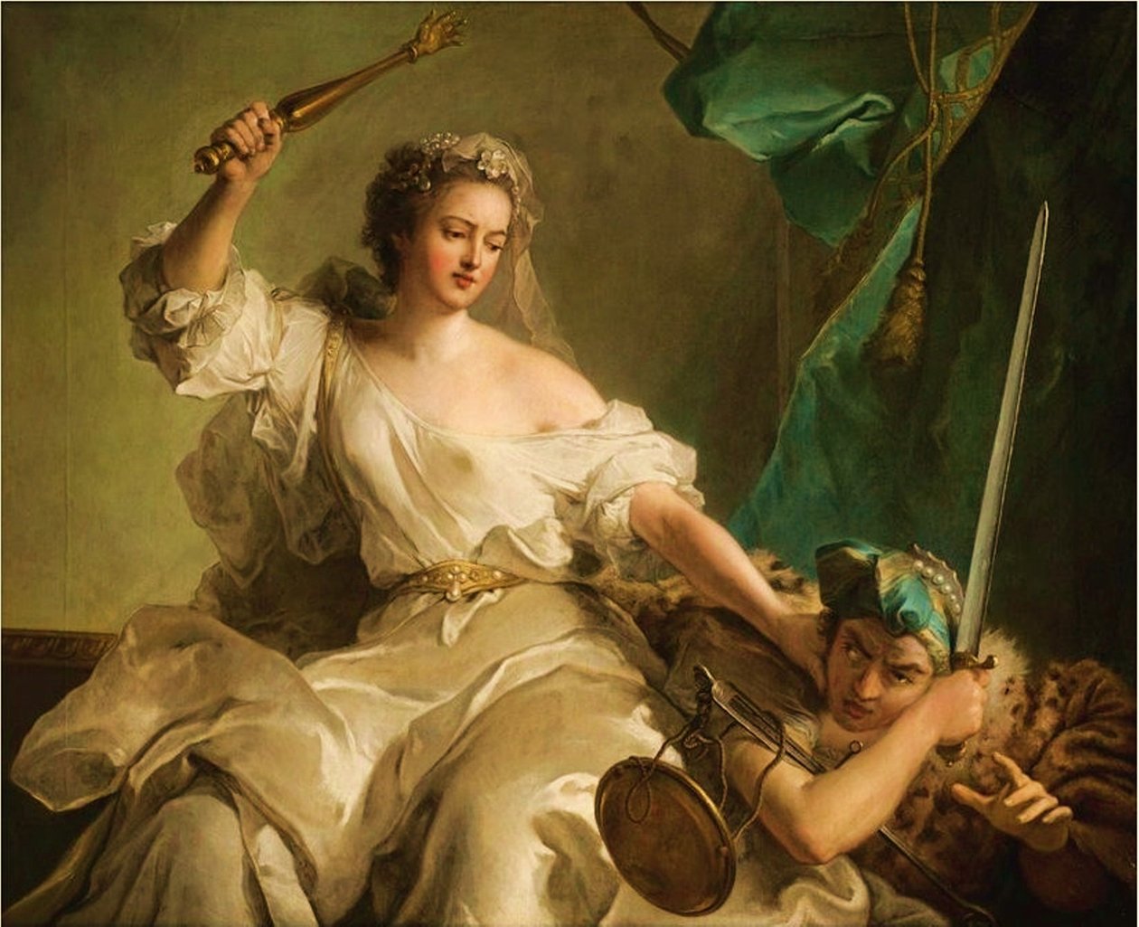 La Justicia que castiga a la Injusticia llamada Madame Adélaïde de Francia como Justicia. de Jean-Marc Nattier