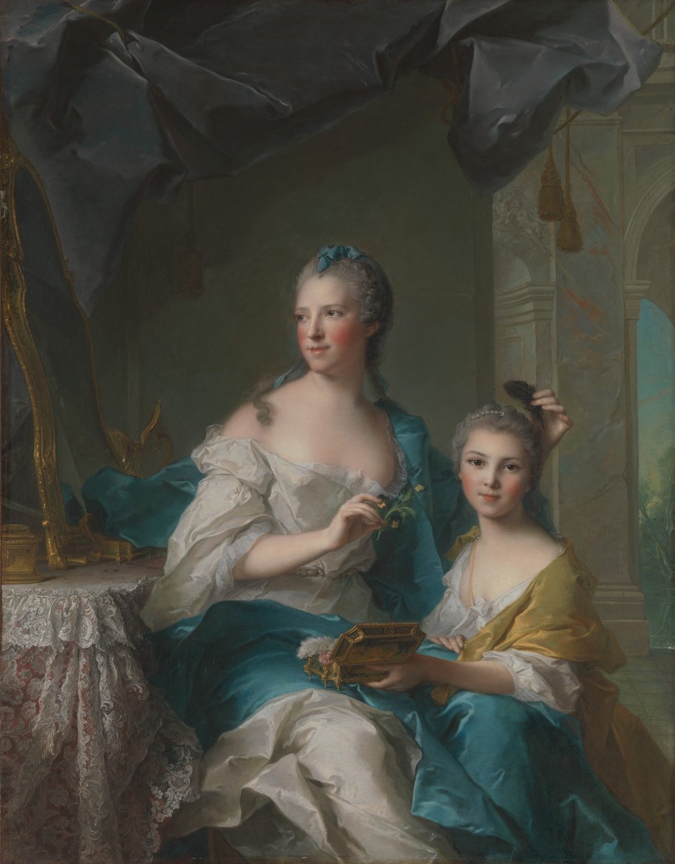 Madame Marsollier y su hija, 1749 de Jean Marc Nattier