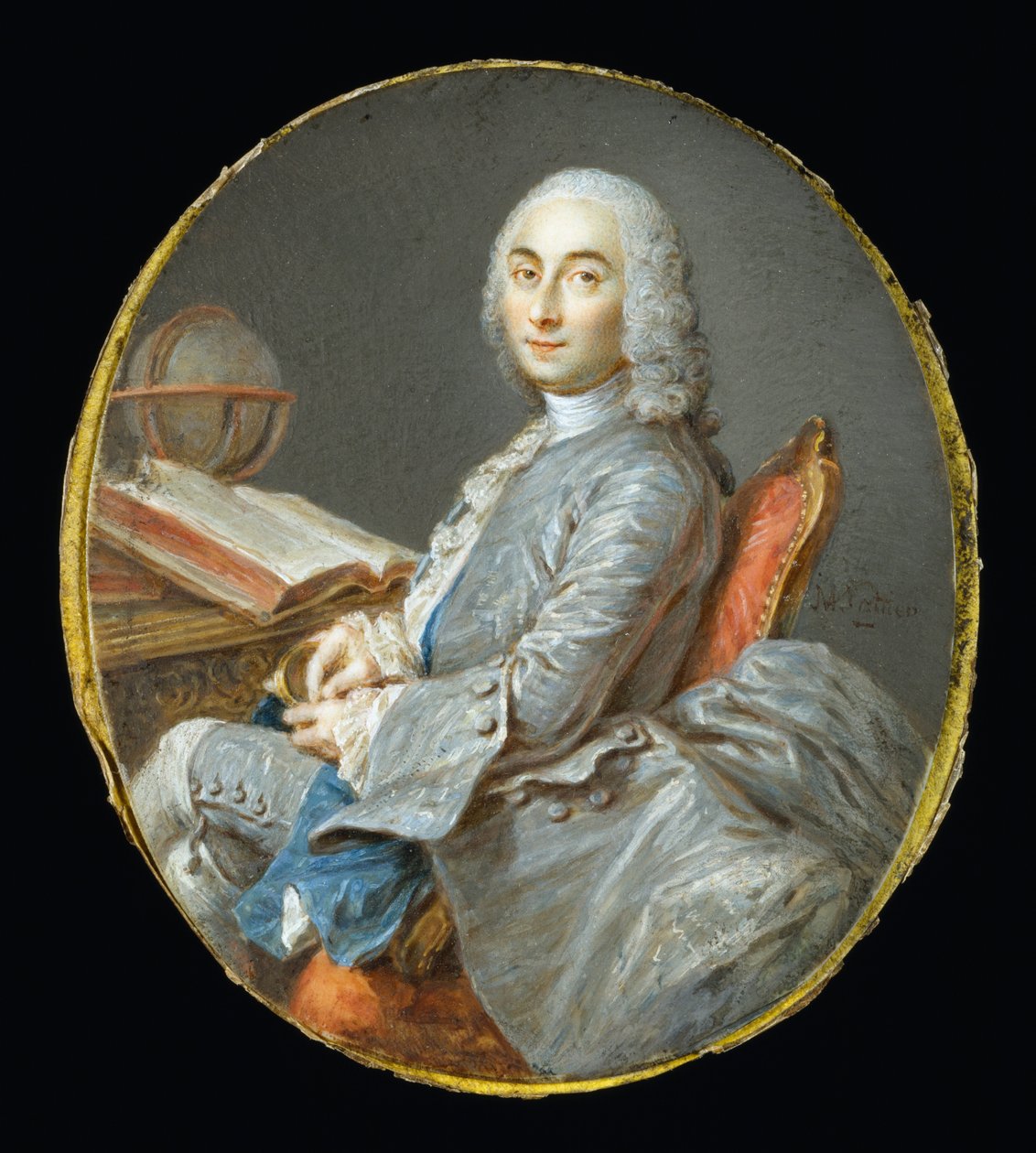 Retrato en miniatura de César François Cassini de Thury de Jean Marc Nattier
