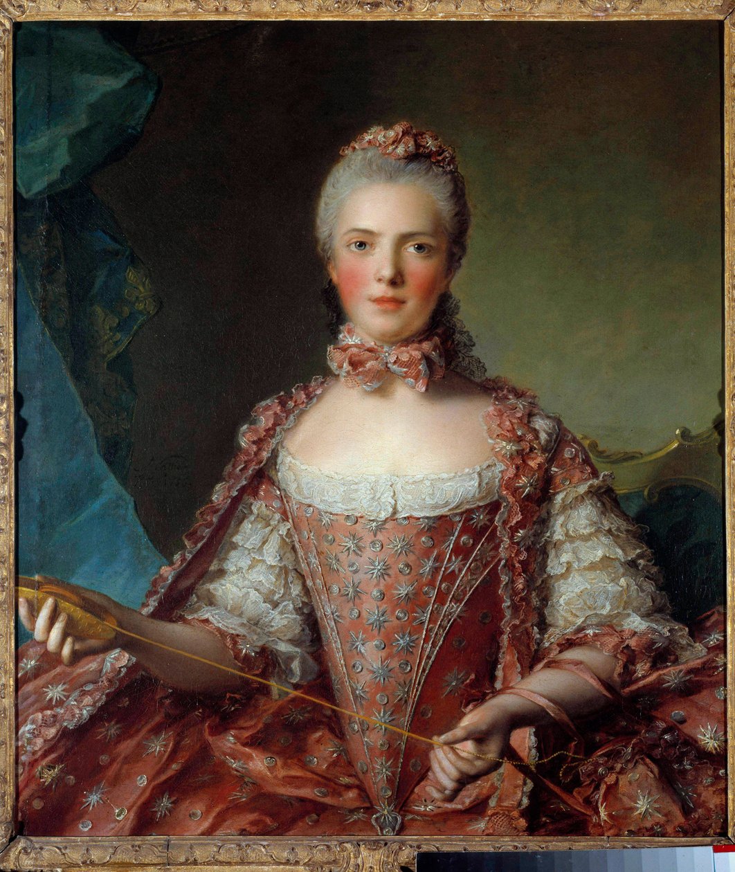 Retrato de Madame Adelaida de Francia (1732-1800) haciendo nudos de Jean Marc Nattier