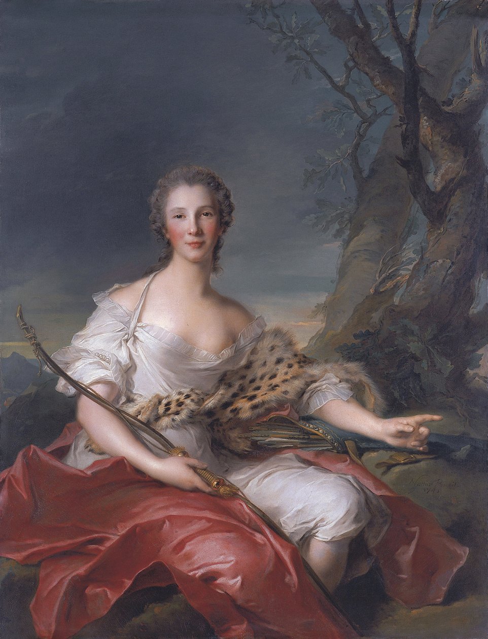 Retrato de Madame Bouret como Diana de Jean Marc Nattier