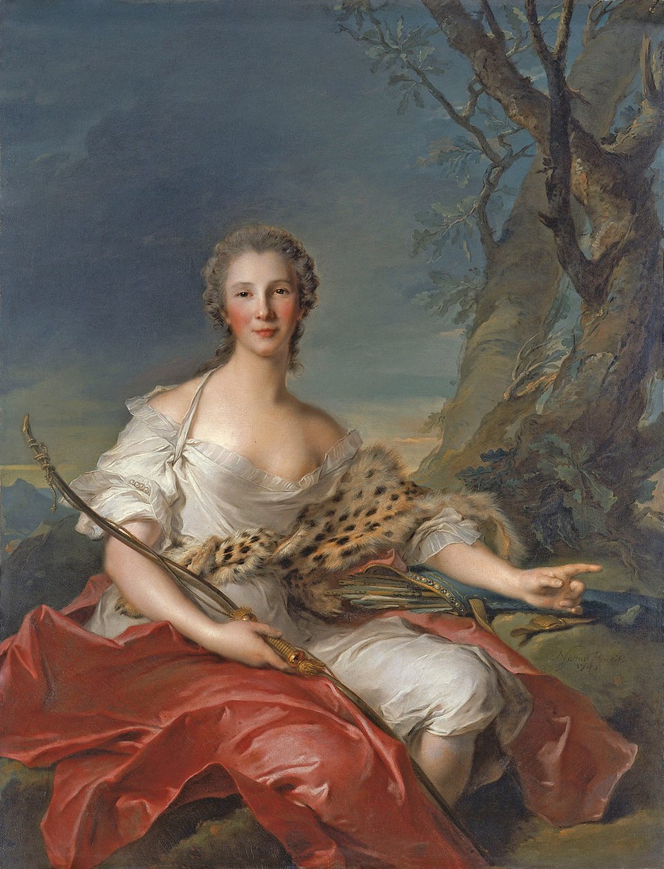Retrato de Madame Bouret como Diana de Jean Marc Nattier
