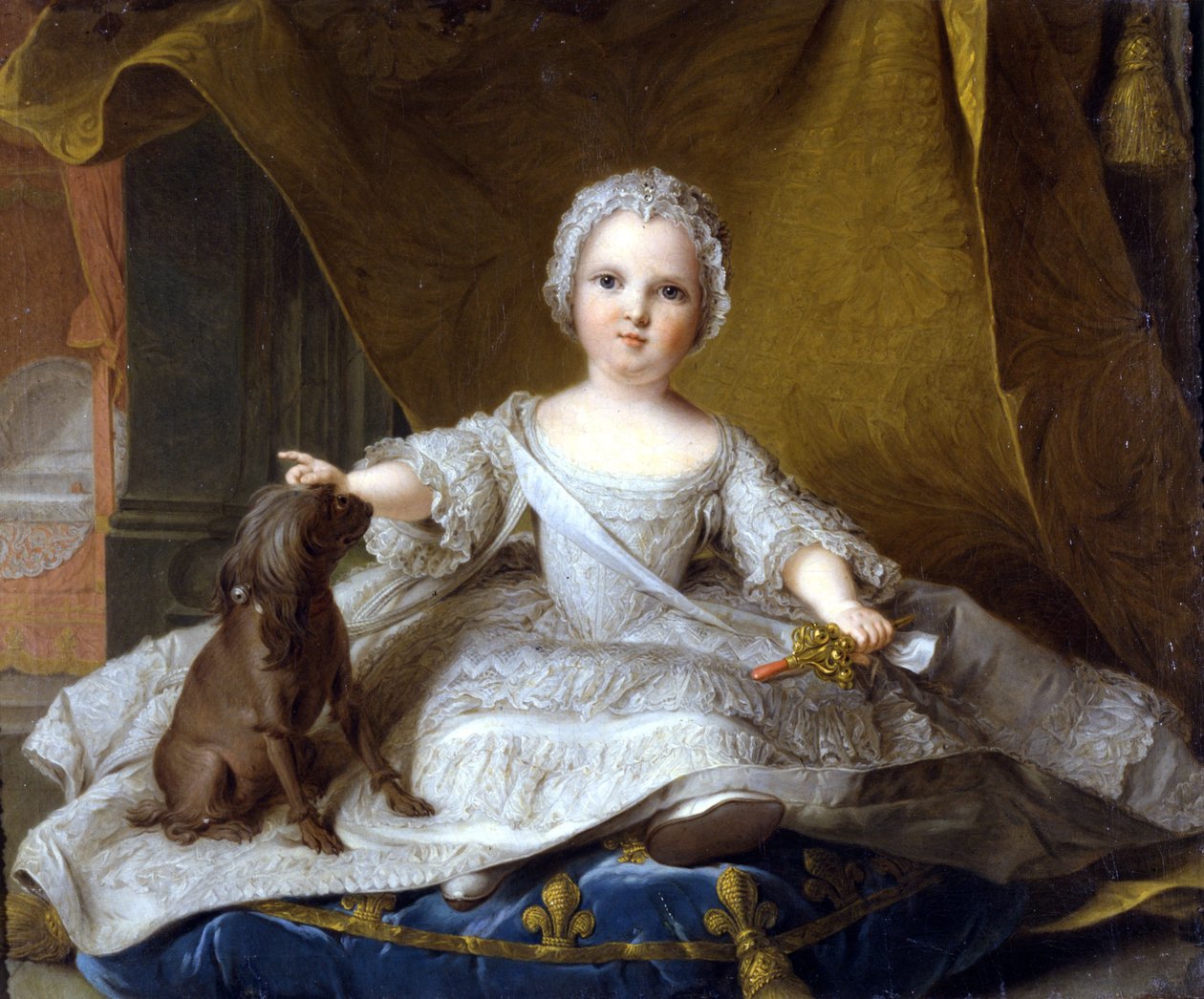 Retrato de Madame Maria Zeffirina - Pintura de Jean Marc Nattier (1685 - 1766). 1751 - Galería Uffizi, Florencia de Jean Marc Nattier