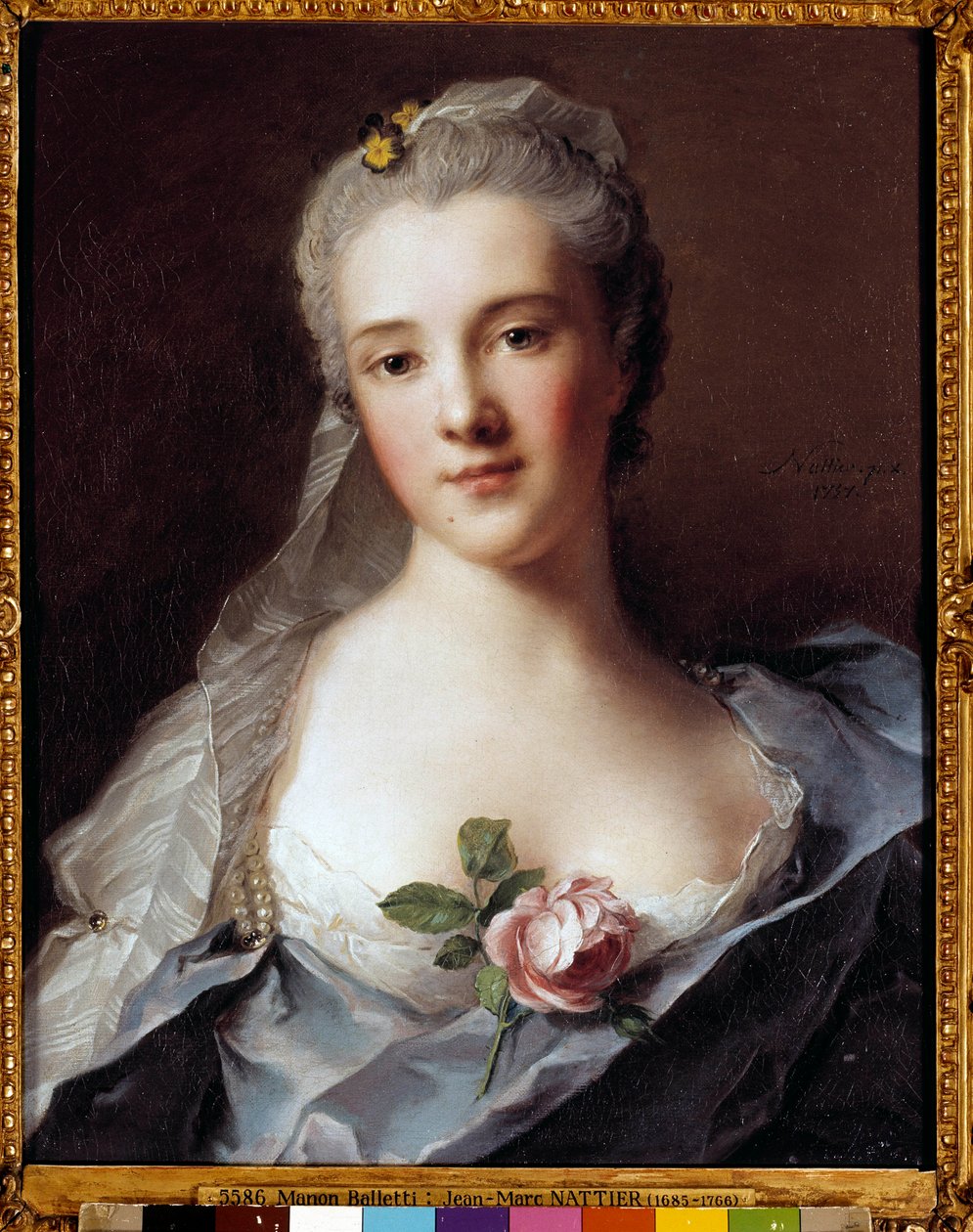Retrato de Manon Balletti (1740-1776), esposa del arquitecto Jean François Blondel (1705-1774). Pintura de Jean Marc (Jean-Marc) Nattier (1685-1766) de Jean Marc Nattier