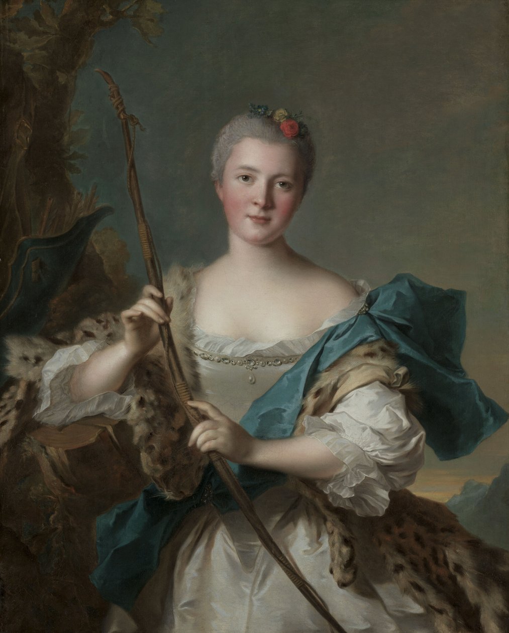 Retrato de una mujer como Diana, 1752 de Jean Marc Nattier