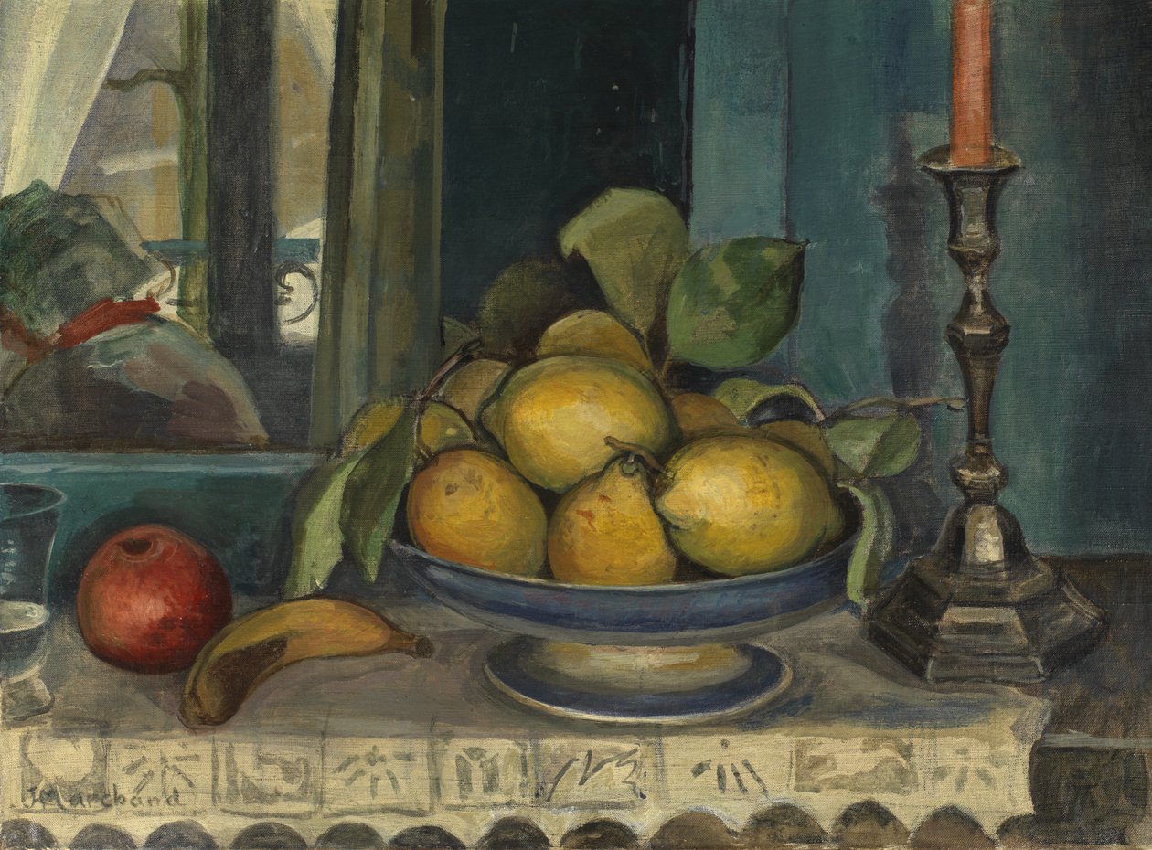 Naturaleza muerta con frutas y candelabro, c.1920 de Jean Marchand