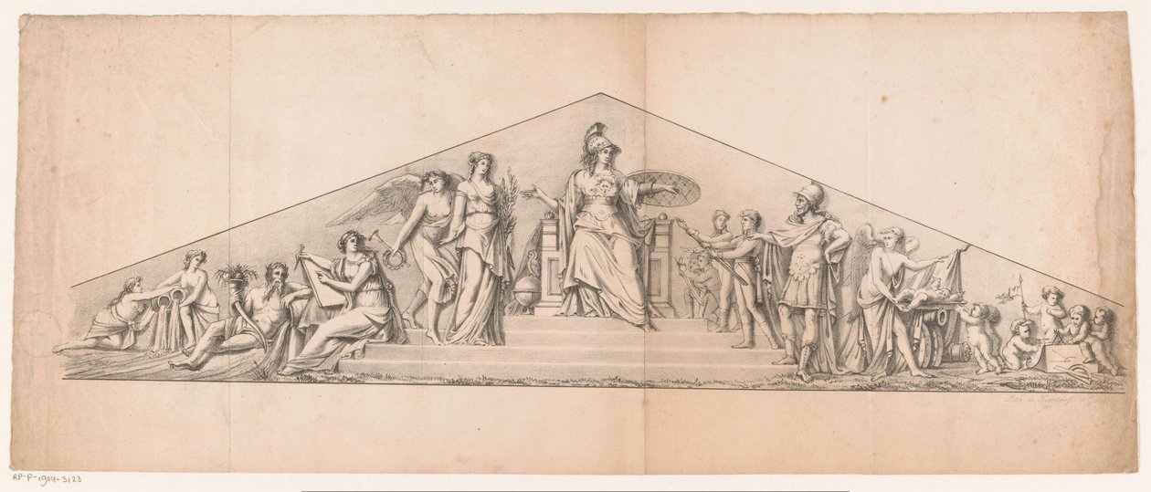 Tímpano con Minerva entronizada de Jean Matthieu Kierdorff