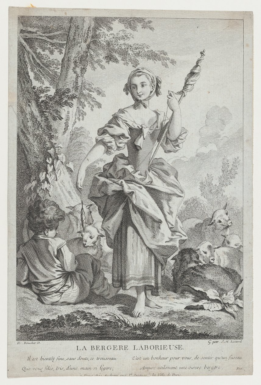 La Pastora Laboriosa, siglo XVIII de Jean Michel Liotard