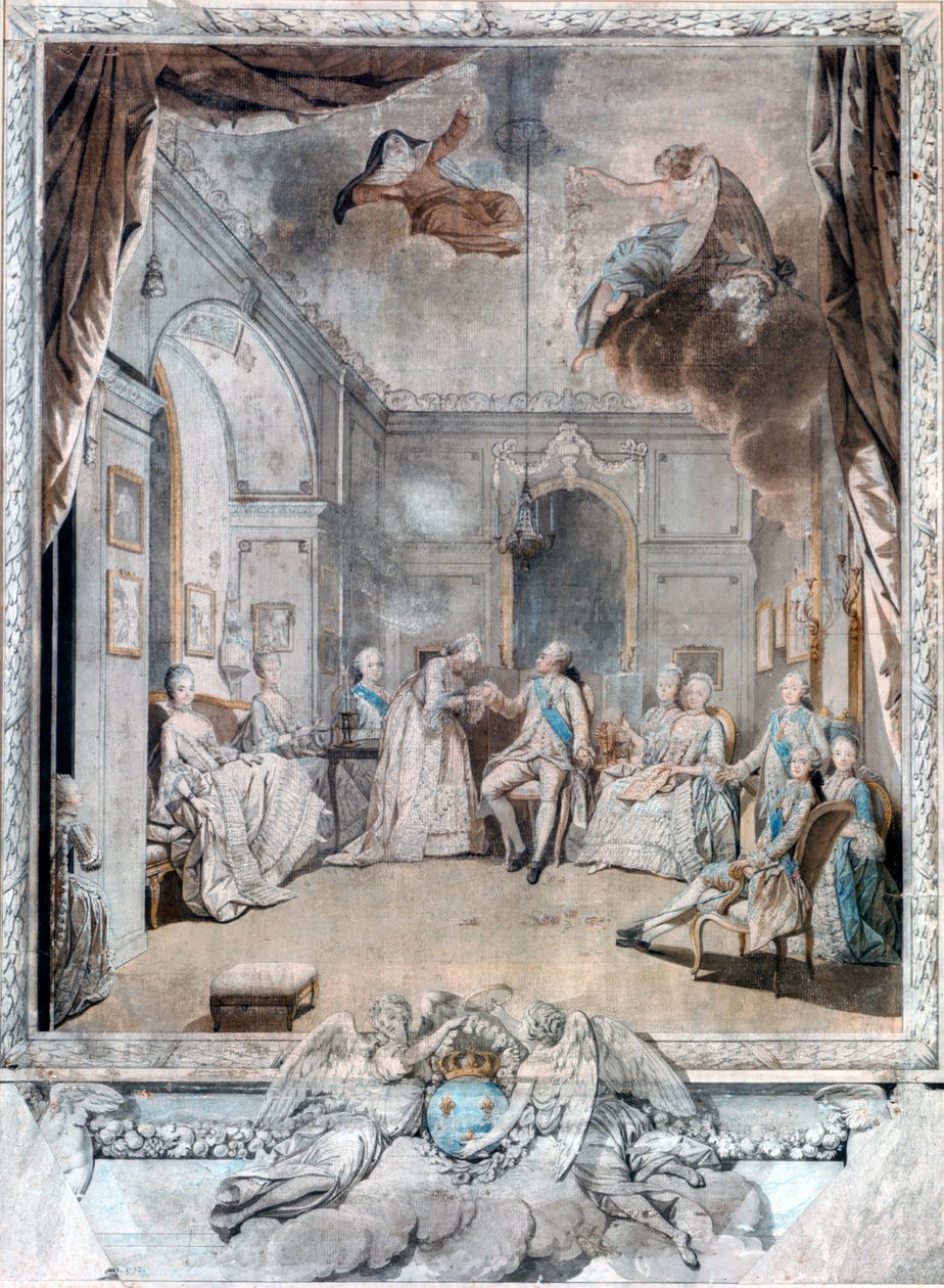 Mme Louise despidiéndose de su hijo, 1772 de Jean Michel the Younger Moreau
