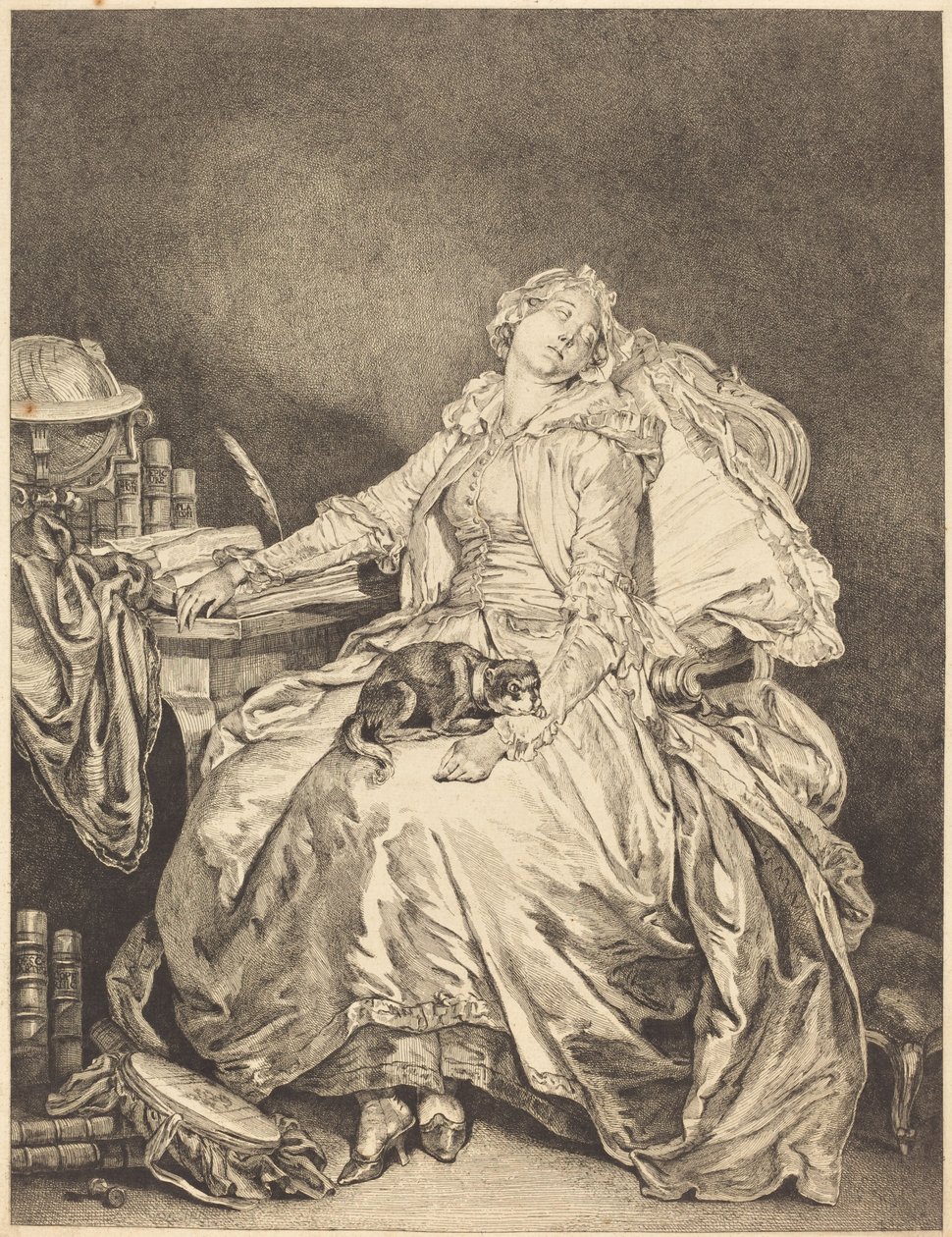 La filosofía dormida de Jean Michel Moreau after Jean Baptiste Greuze