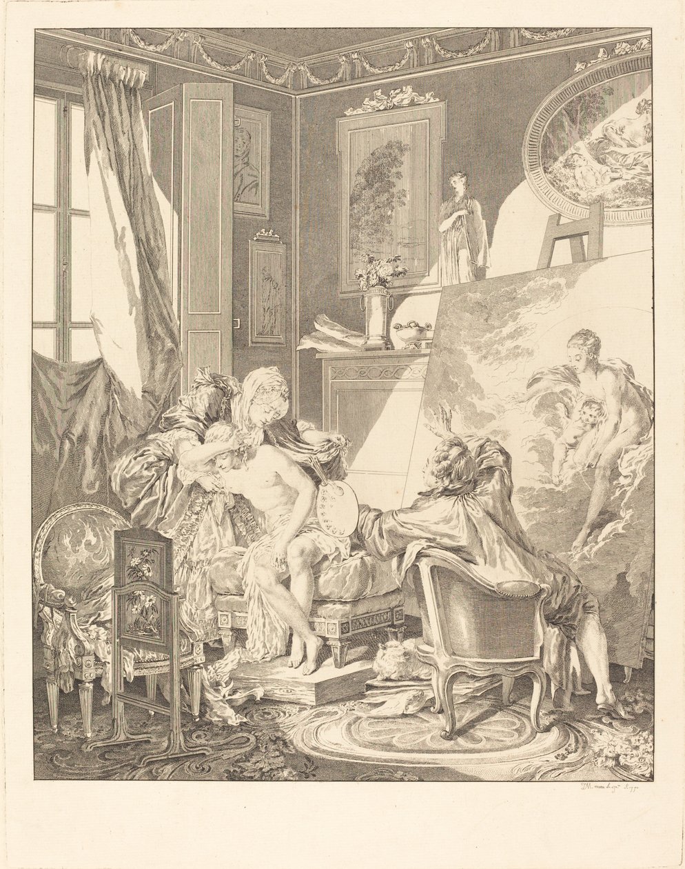 El modelo honesto de Jean Michel Moreau after Pierre Antoine Baudouin